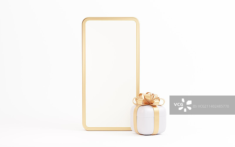 礼物盒与手机3D渲染图片素材