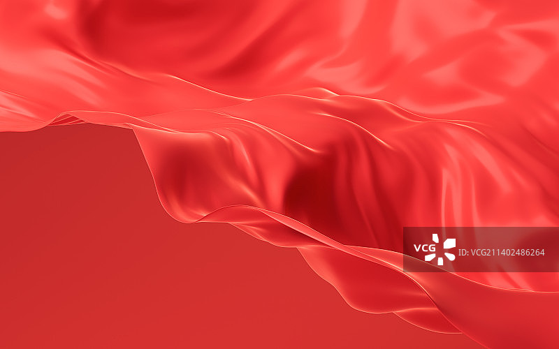 流动的红色布料3D渲染图片素材