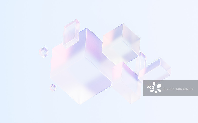 透明渐变玻璃背景3D渲染图片素材