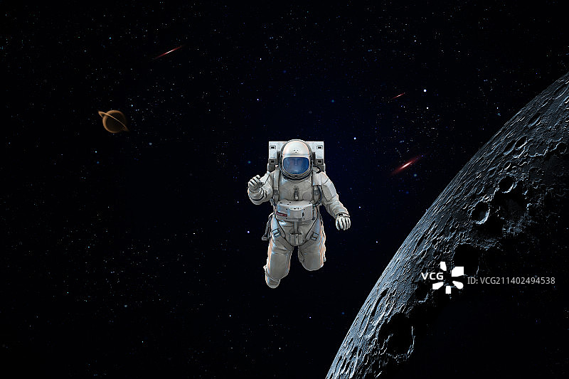 航天员在宇宙空间遨游图片素材