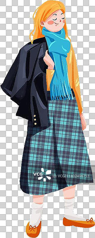 原创潮流女生人物插画图片素材