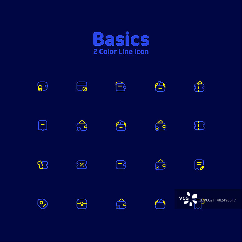 适用于UI UX网页和移动界面的简约基本线条图标集图片素材