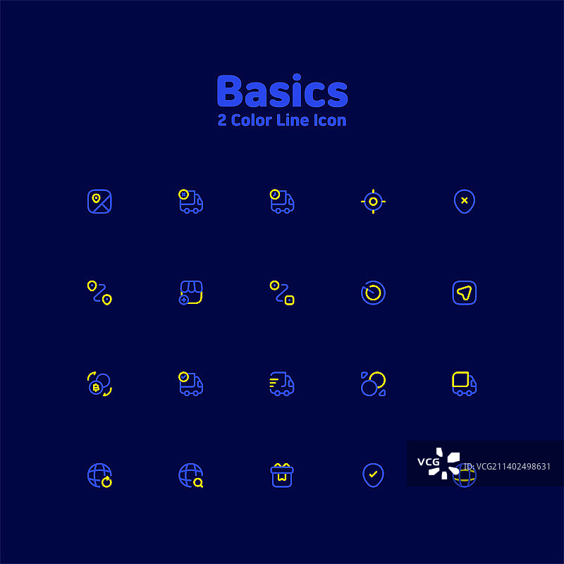 适用于UI UX网页和移动界面的简约基本线条图标集图片素材