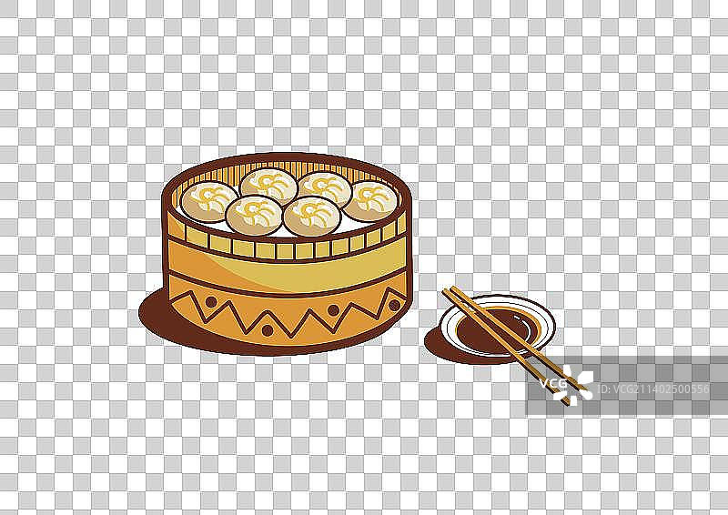 无锡小笼包矢量插画元素素材图片素材