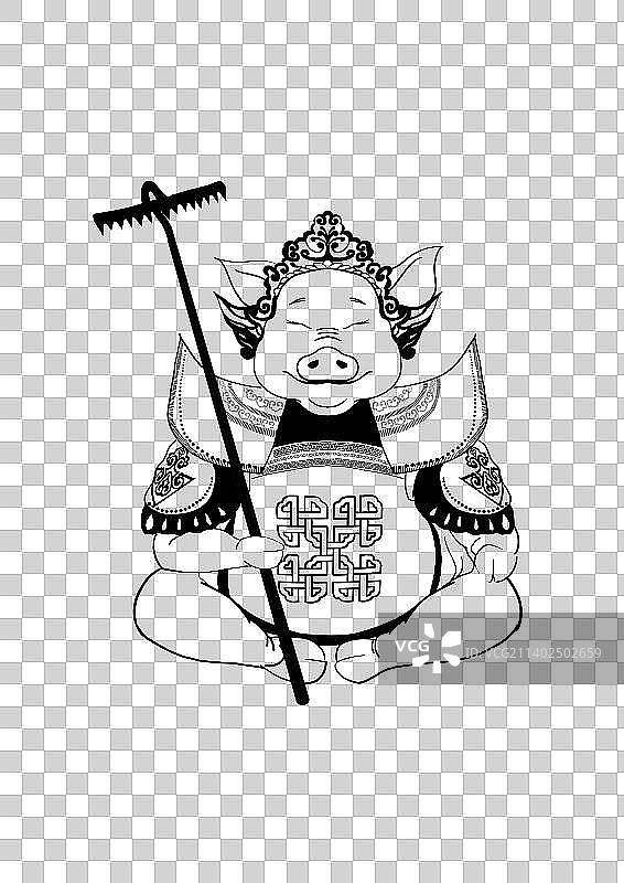 猪生肖传统纹样图片素材
