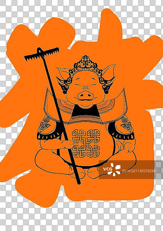 猪生肖传统纹样图片素材