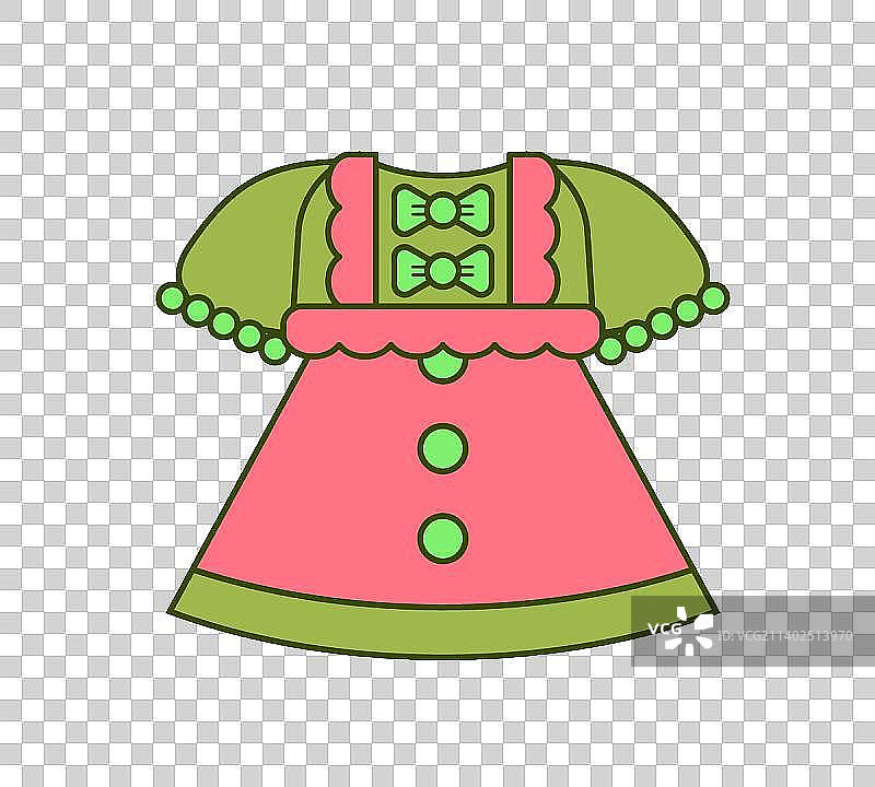 可爱的夏季彩色的蝴蝶结裙子图片素材