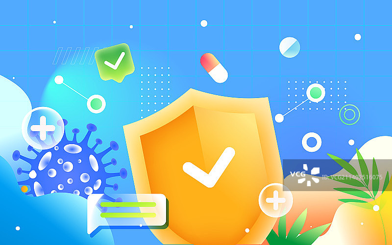 中国医师节医生治疗流感病毒疫情防护插画图片素材