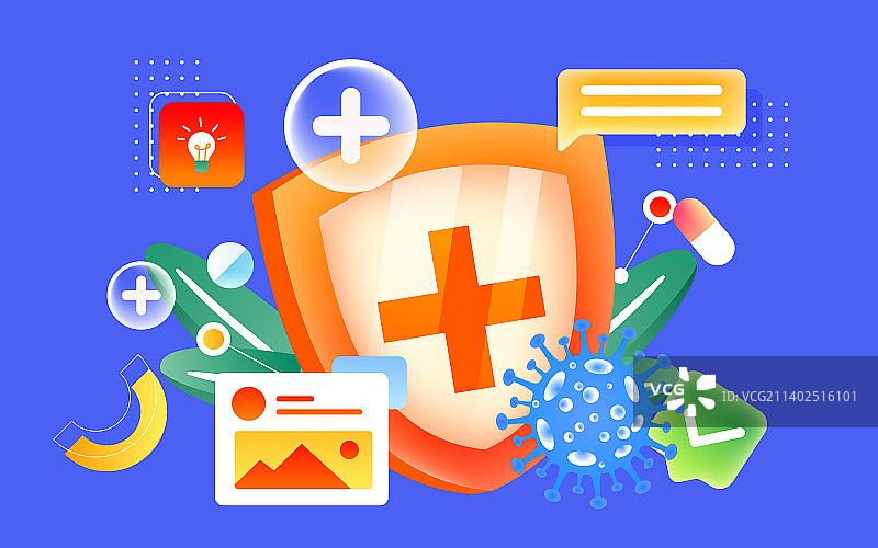 中国医师节医生治疗流感病毒疫情防护插画图片素材