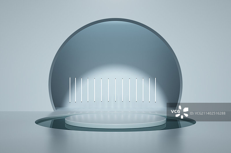 三维空间背景 白色柱子 圆顶图片素材