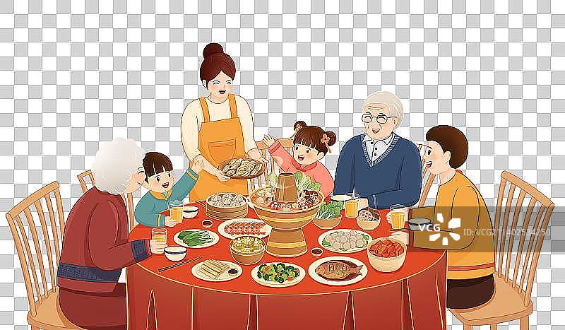一家人团圆年夜饭图片素材