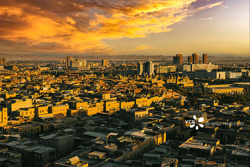 喀什古城晨曦图片素材