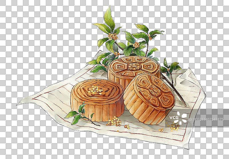 月饼桂花组合图2图片素材