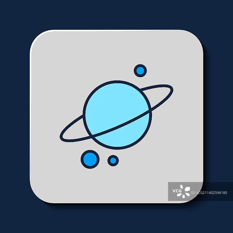 带行星环的土星轮廓图片素材