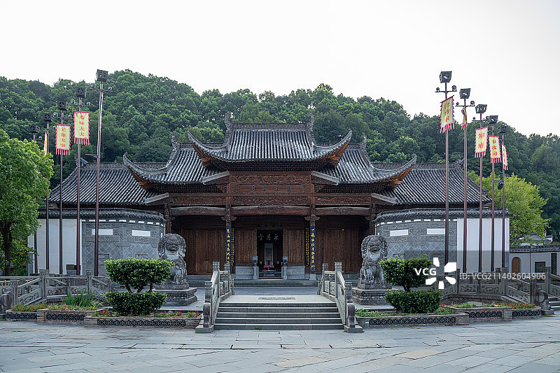 江西省上饶婺源县江湾景区风光  萧江宗祠图片素材