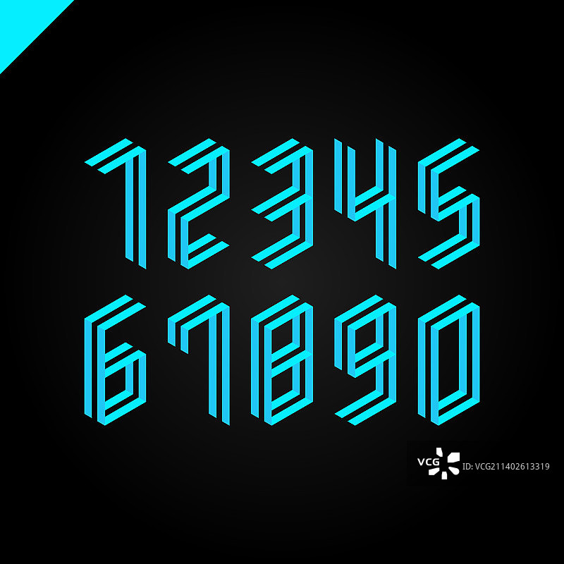 2.5D运动数字字体合集图片素材