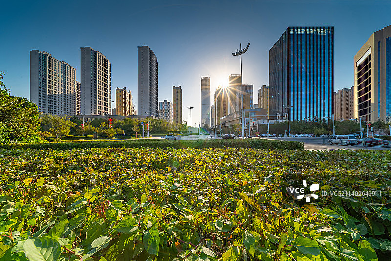 新疆乌鲁木齐市经开区商务地标建筑群图片素材