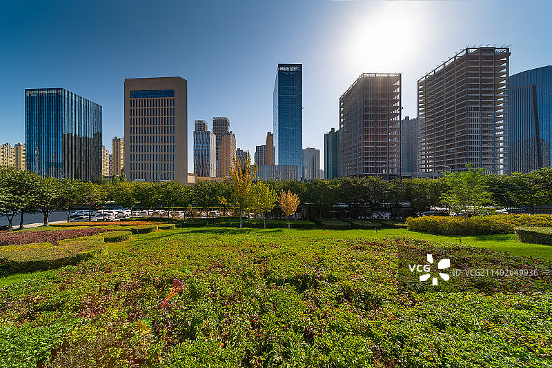 新疆乌鲁木齐市经开区商务地标建筑群图片素材