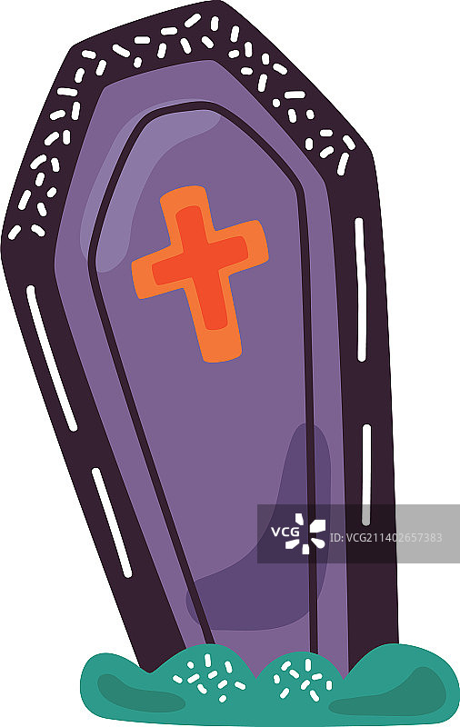 万圣节紫色棺材图片素材