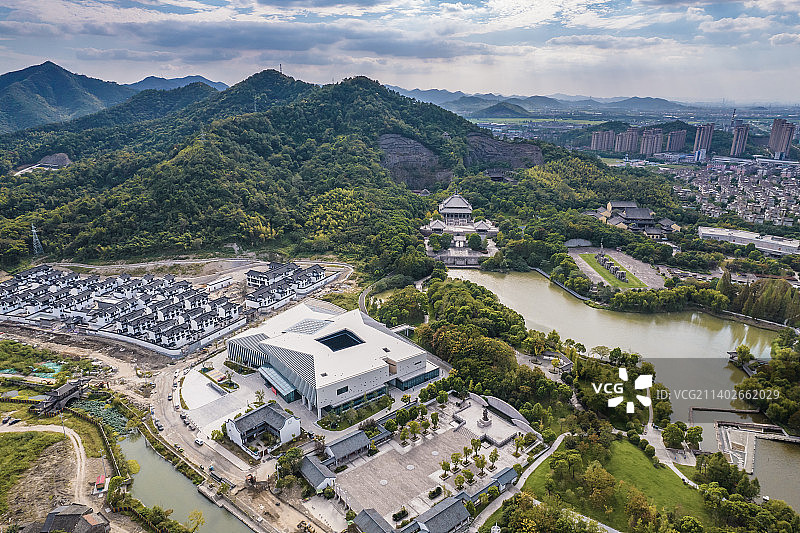 浙江省绍兴市上虞区城市风光-中华孝德园/上虞博物馆图片素材