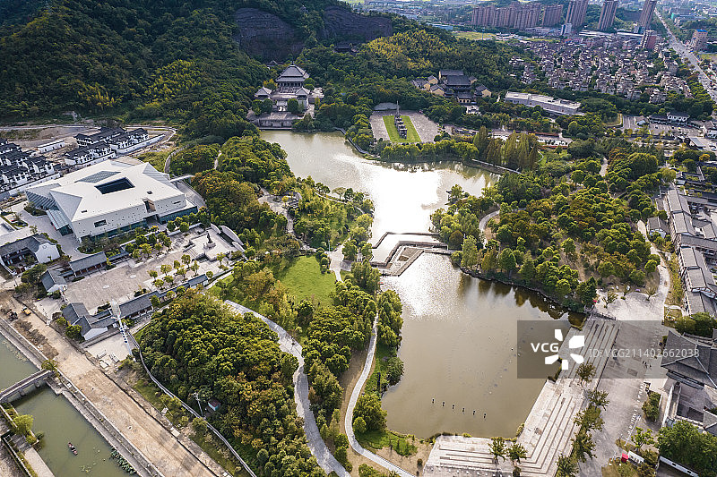 浙江省绍兴市上虞区城市风光-中华孝德园/上虞博物馆图片素材