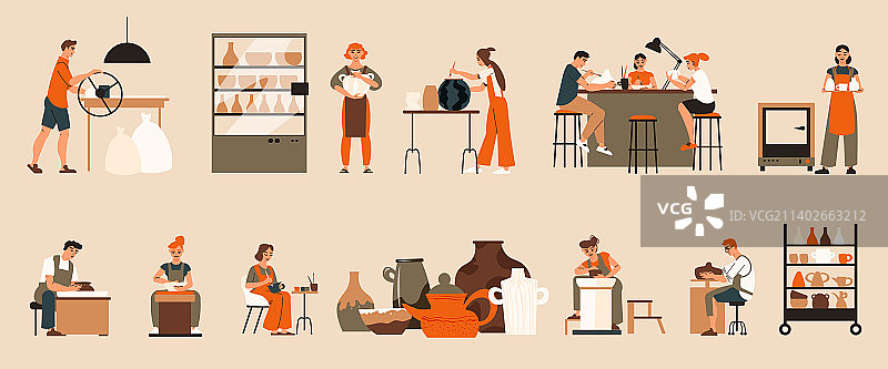 陶艺工作室色彩套装图片素材