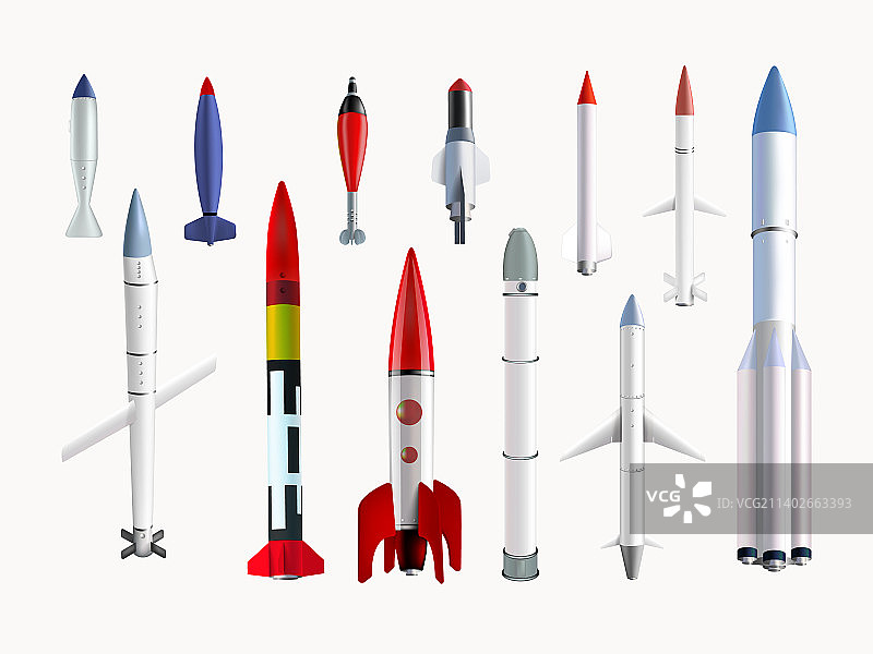 逼真的导弹合集图片素材