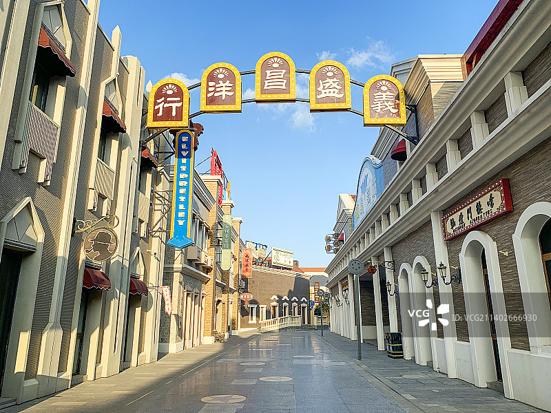 南京市江宁区上秦淮板块华谊兄弟电影小镇民国风格历史街区图片素材