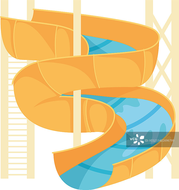 水上乐园黄色滑梯图片素材