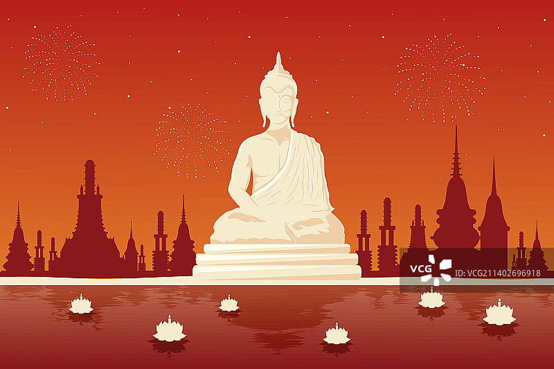 水灯节庆祝贺卡图片素材