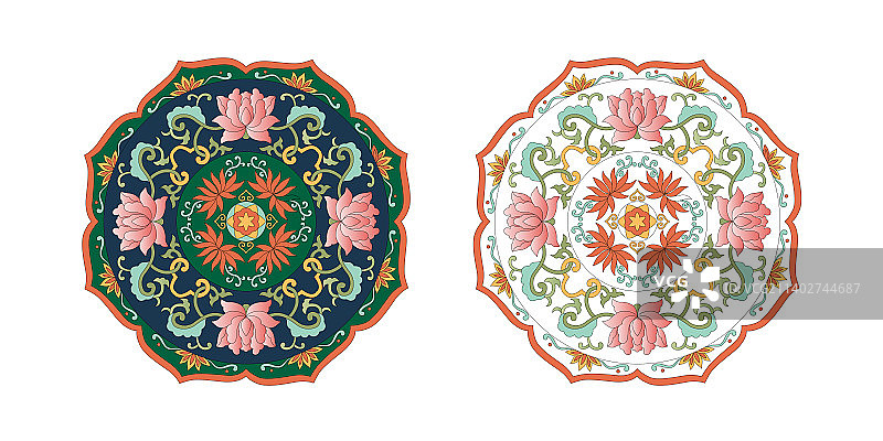 中国传统纹样花卉图案图片素材