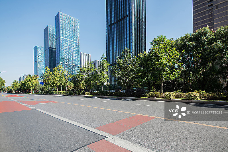 杭州钱江新城城市道路图片素材