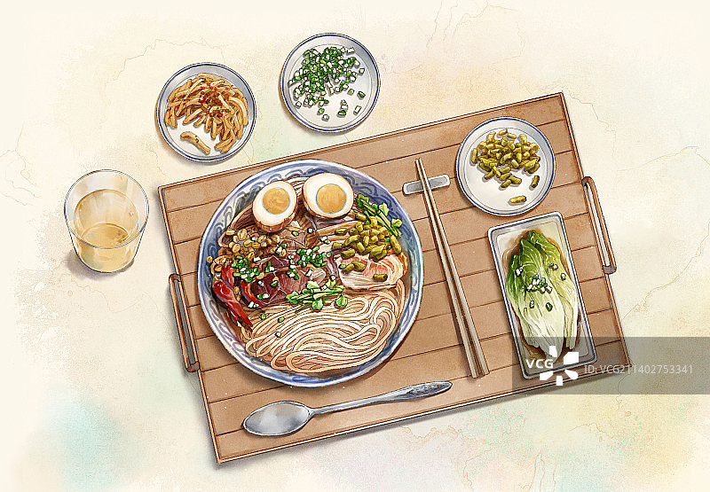 桂林米粉食物插画图片素材