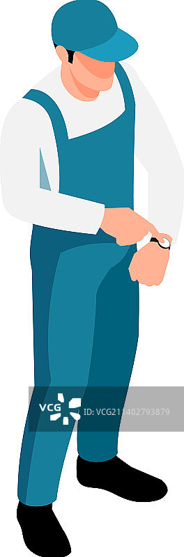 2.5D工人图片素材