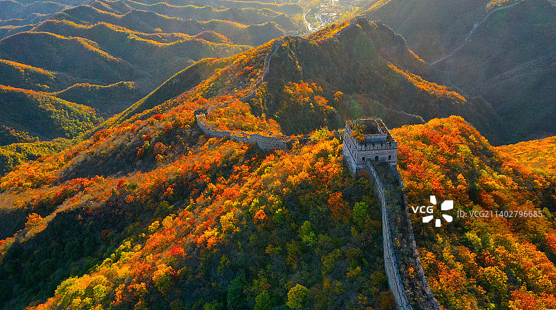 北京  旺泉峪古长城秋色图片素材