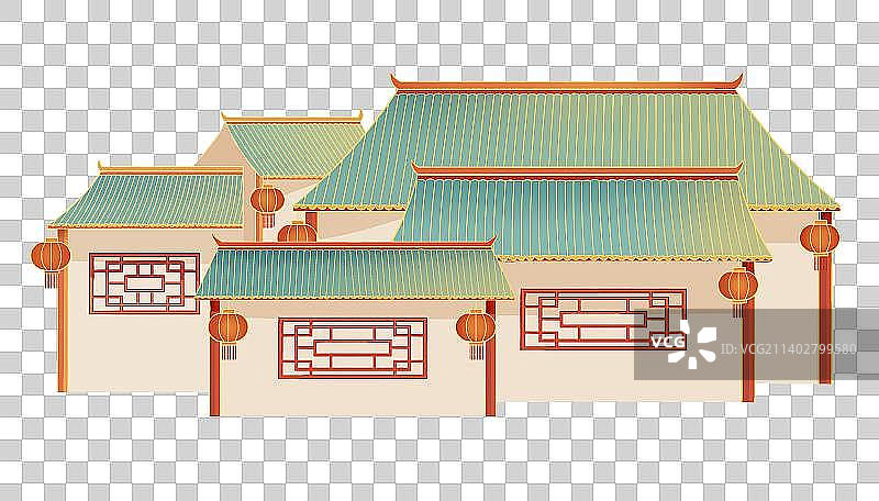 中式房屋群建筑图片素材