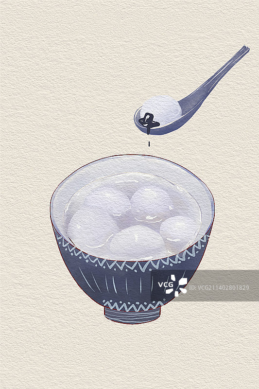 汤圆元宵美食插画图片素材
