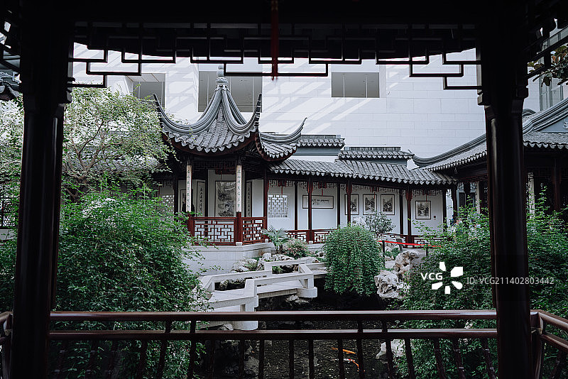 中式园林的庭院图片素材