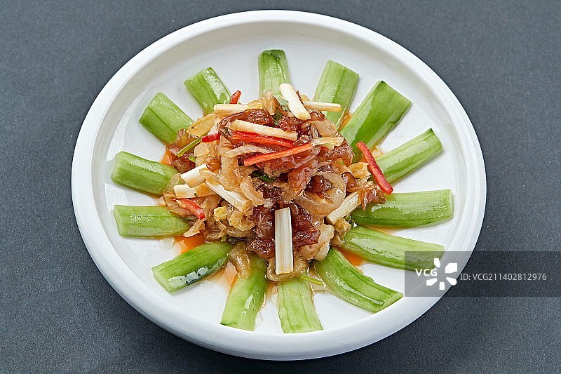 白菜心拌海蛰头图片素材