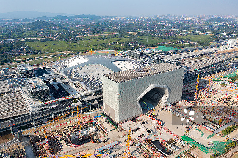 建设中的杭州西站图片素材