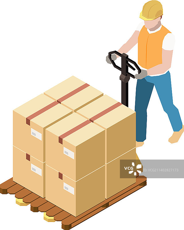2.5D仓库工人图片素材
