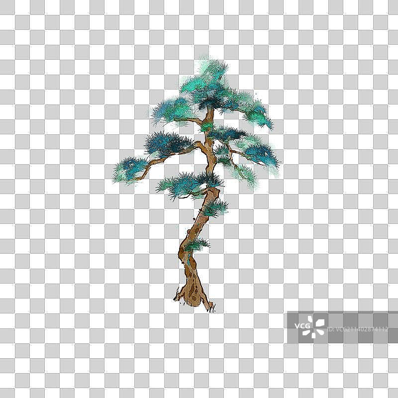 水墨画松树图片素材