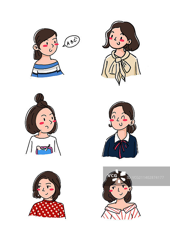 女性人物Q版图片素材