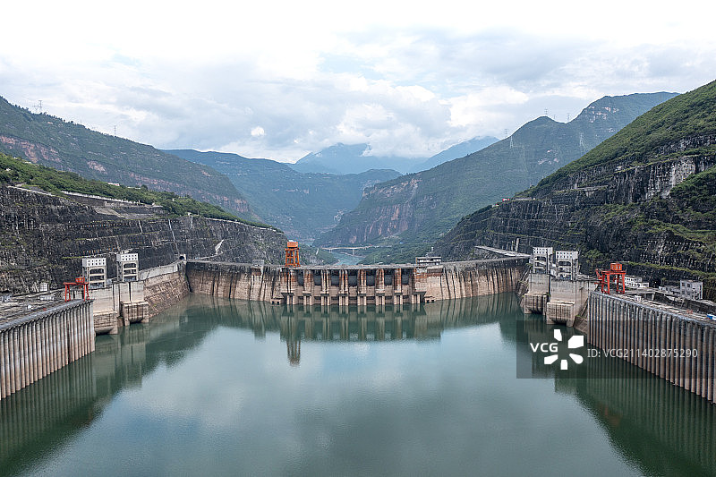 金沙江，溪洛渡水电站。图片素材
