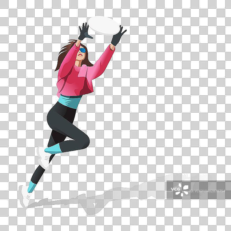 女子飞盘图片素材