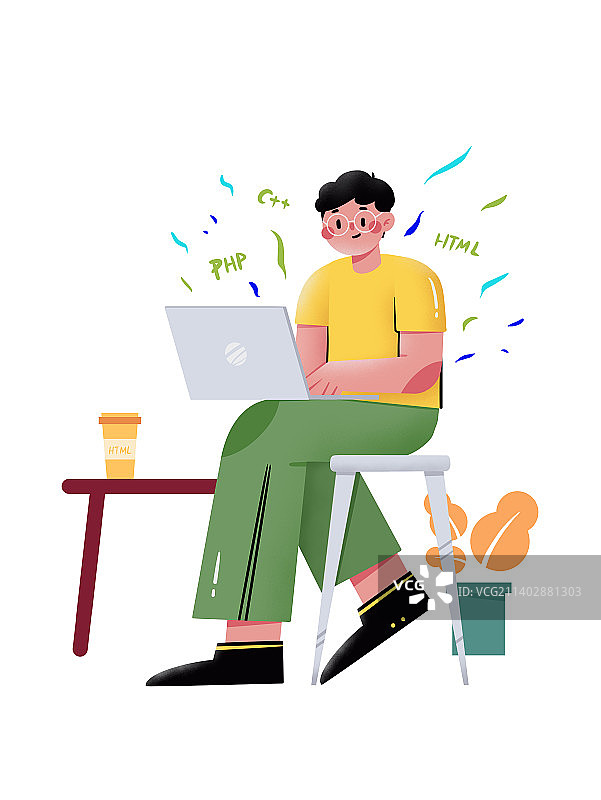 it程序员人物插画图片素材