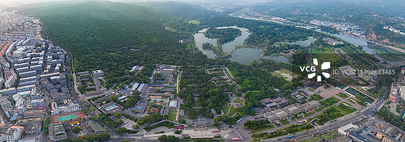 河北承德避暑山庄全景航拍图片素材