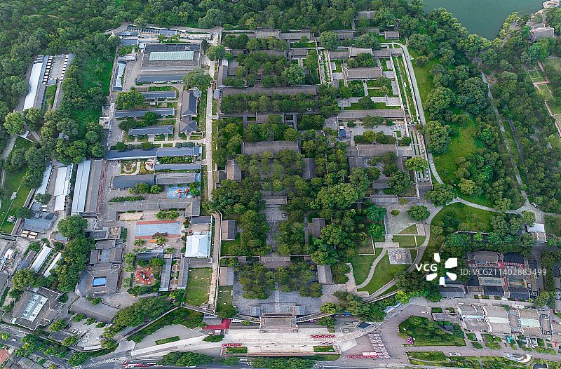 中国河北承德避暑山庄宫殿区航拍图片素材