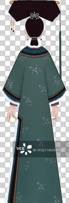 清朝女子元素图片素材