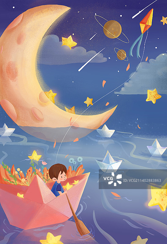 月亮男孩图片素材